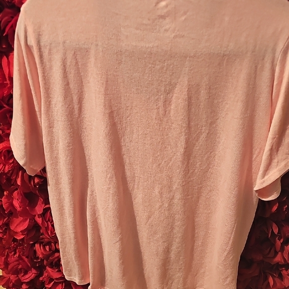 Peach Graphic Tee with Colorful Text - Picture 8 of 8